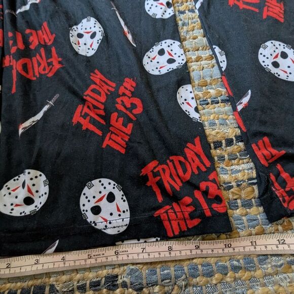 Friday the 13th Jason Voorhees Pajama Pants Men’s L Horror Sleep Lounge Black Re - Picture 5 of 9